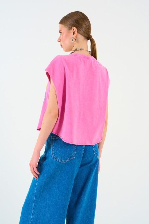 Printed Pink Oversized T-shirt