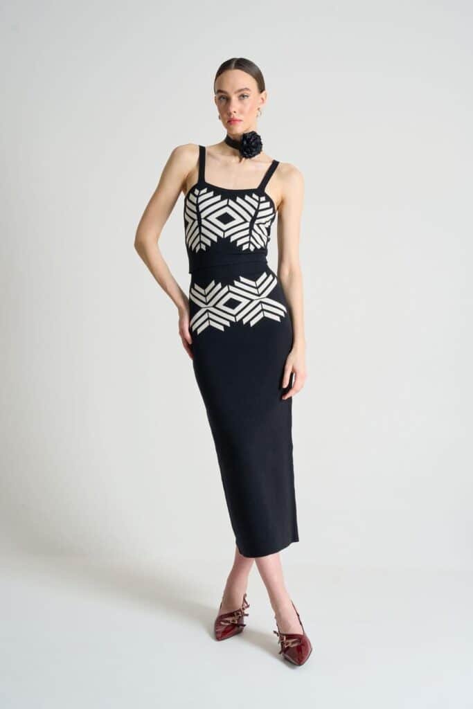 【AMERI】 UND MARBLE JACQUARD KNIT AMERIUND MARBLE JACQUARD KNIT
