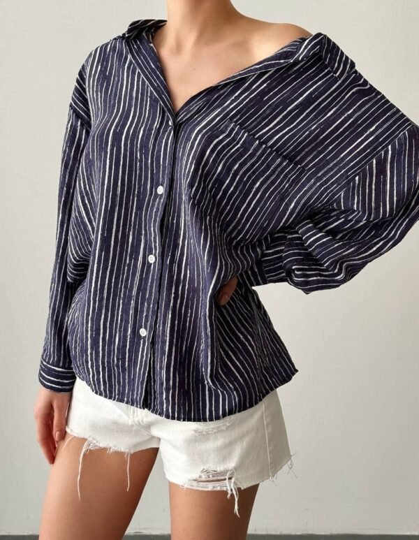 Navy Striped Shirt - Image 2
