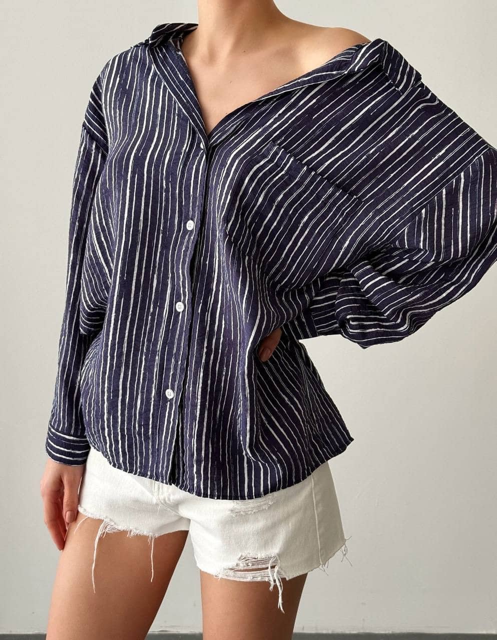 Navy Striped Shirt