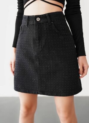Black Denim Skirt